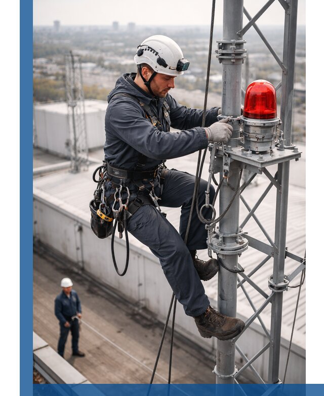 Монтаж заградительных огней и обслуживание объектов в Нягани