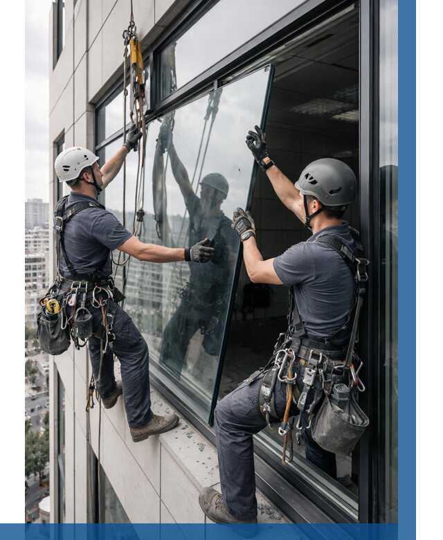 Замена стеклопакетов на высоте в Нягани от 5602 р. | ВЫСОТНИК-Нга