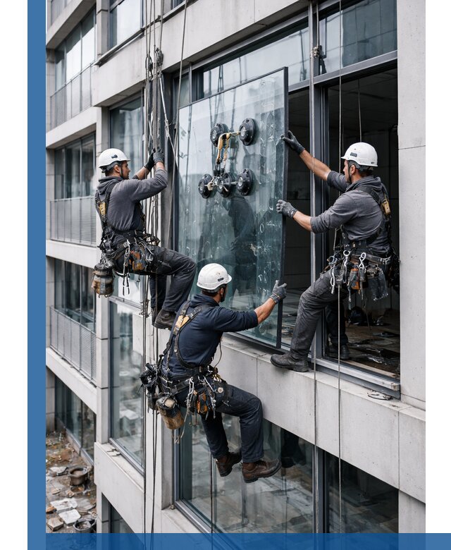 Фасадное остекление и монтаж витражей зданий в Нягани под ключ