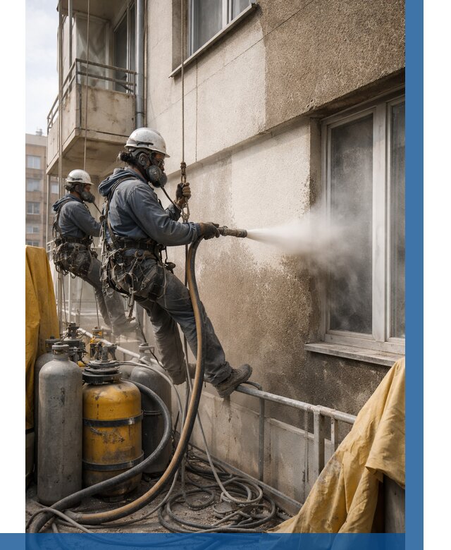 Пескоструйная очистка фасада в Нягани от 662 р. | ВЫСОТНИК-Нга