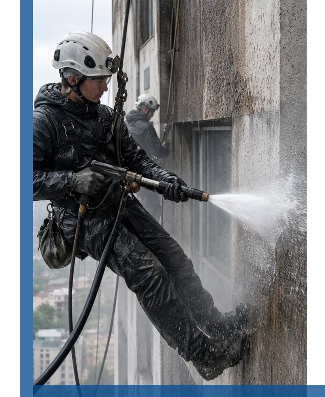 Гидроструйная очистка фасадов и конструкций в Нягани