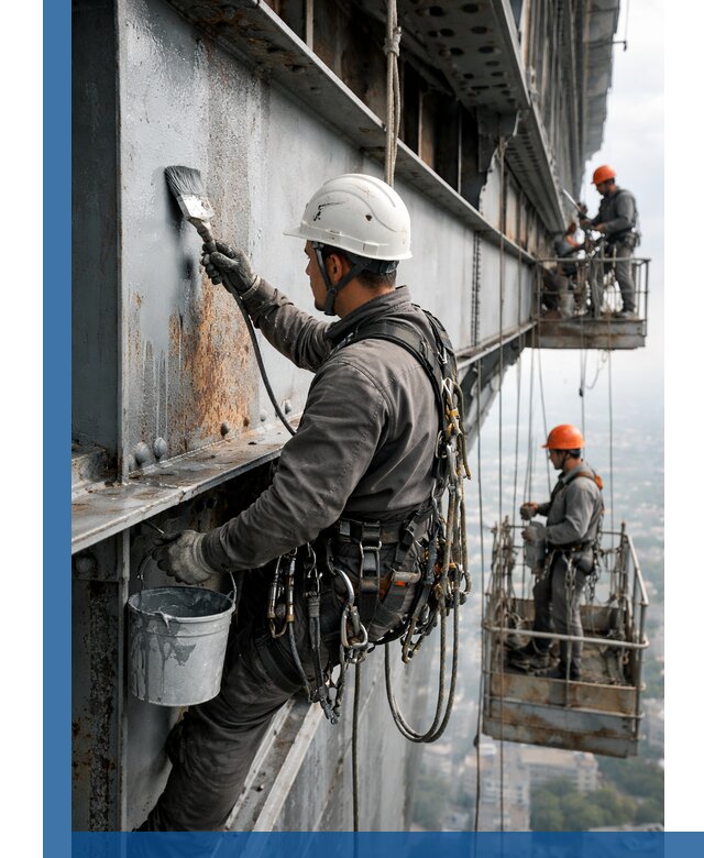 Покраска металлоконструкций на высоте в Нягани профессионально