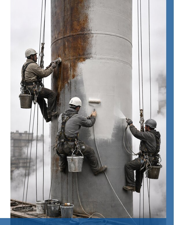 Покраска дымовых труб в Нягани от 8658 р. | ВЫСОТНИК-Нга