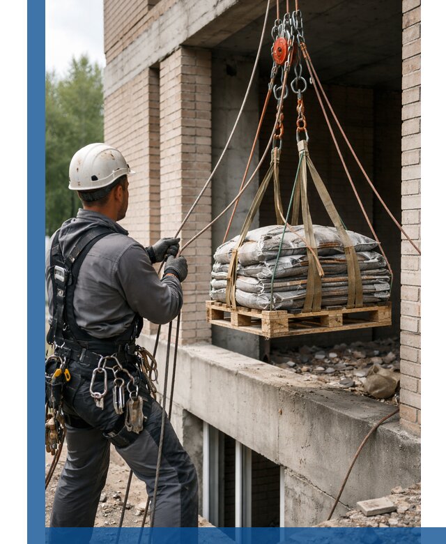 Подъем материалов на этаж веревками в Нягани оперативно
