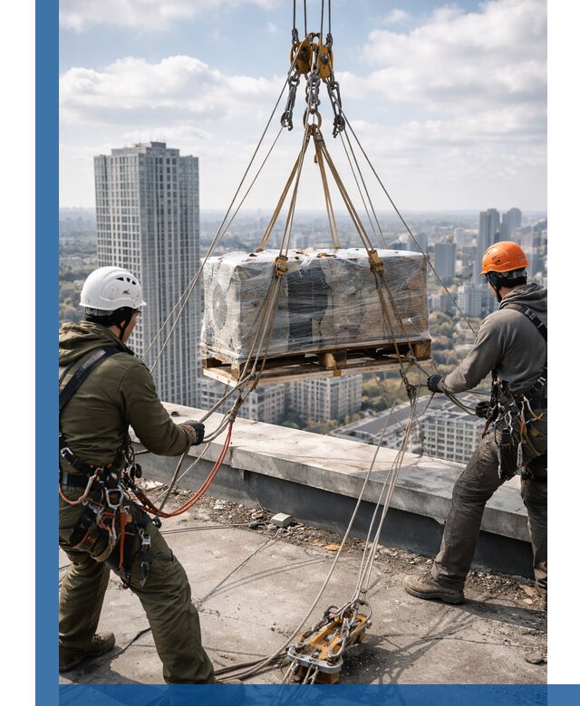 Подъем и монтаж крупногабаритных грузов на крышу в Нягани