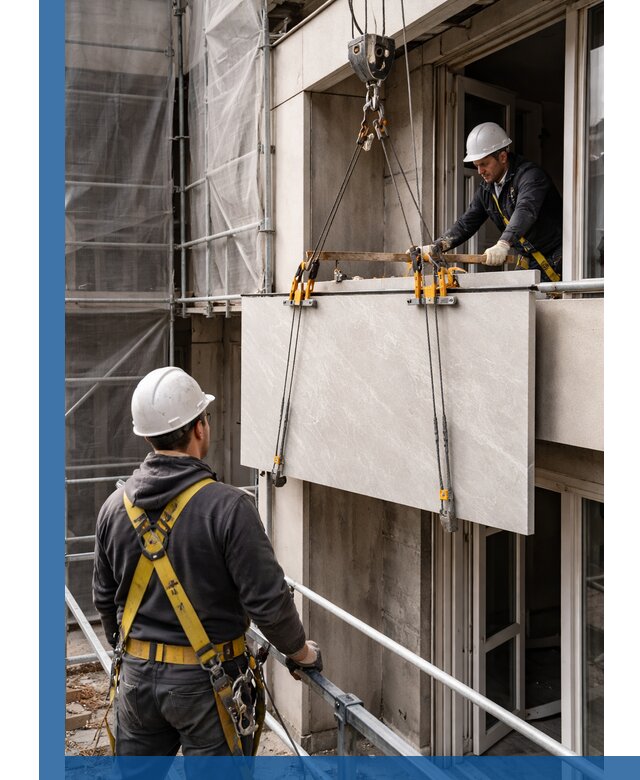 Подъем керамогранита на этаж в Нягани грузчиками и техникой