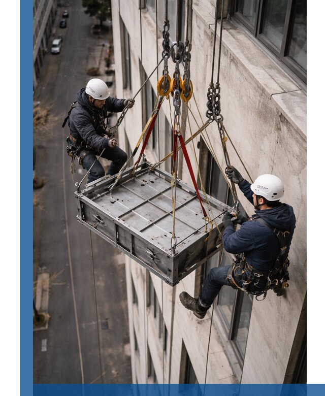 Спуск и подъем грузов по фасаду в Нягани для зданий