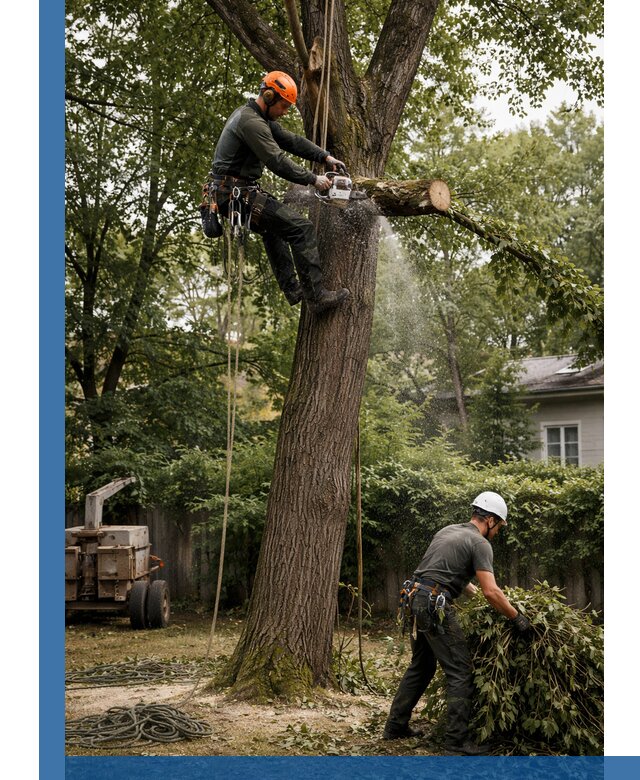 Кронирование деревьев в Нягани, безопасная высотная обрезка