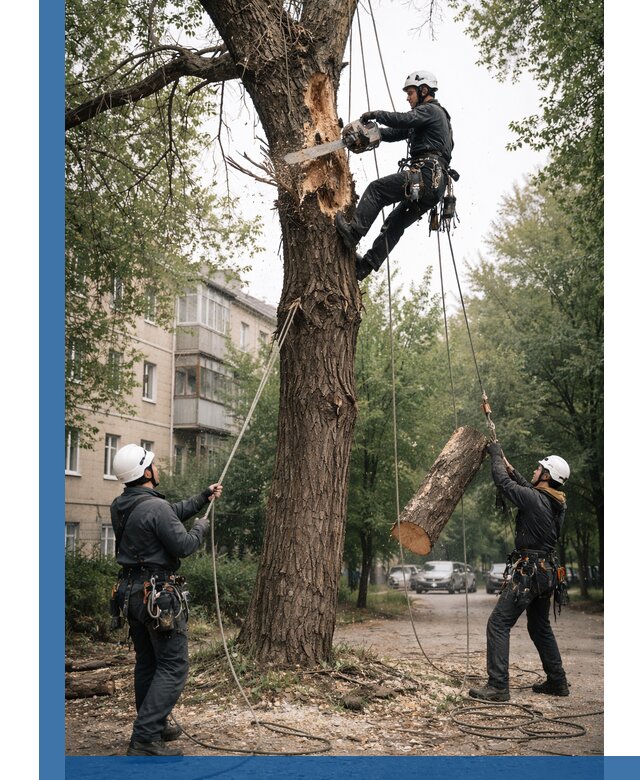 Срочное удаление аварийных деревьев в Нягани с гарантией безопасности
