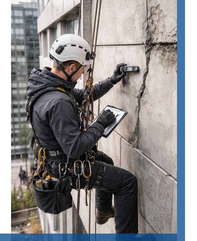 Обследование фасада альпинистами в Нягани от 122 р. | ВЫСОТНИК-Нга