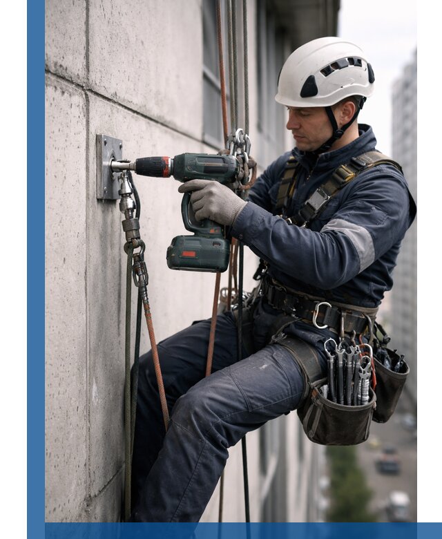 Установка анкерных точек для высотных работ в Нягани