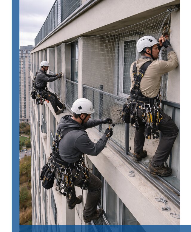 Профессиональный монтаж защитной сетки от птиц в Нягани